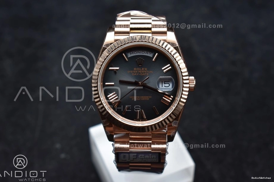 711 Dial Steel Weight) Best DayDate Slate Edition Ombre 904L President on V4 (Gain QF RG A2836 40 Bracelet Soft 1009